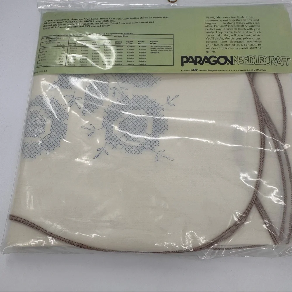 Vintage Paragon Cross Stitch Kit Tablecloth 0900 Rose Enchantment Embroidery New